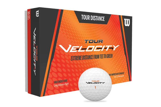 The Wilson Tour Velocity golf ball offers maximum distance with a high swing speed