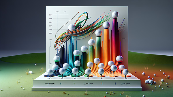 Selection of high and low spin golf balls