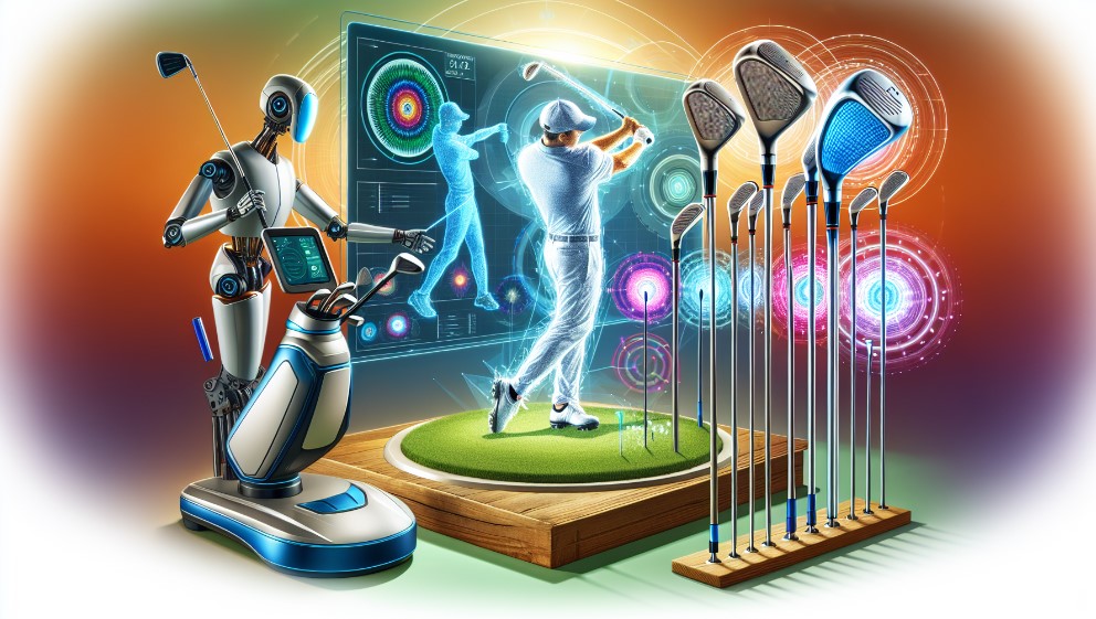 Illustration of a professional golf club fitting