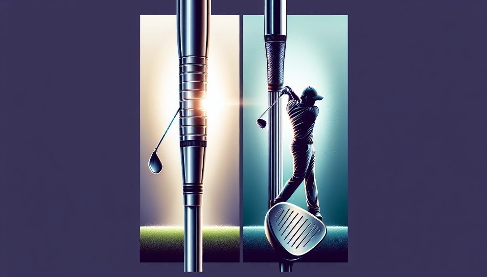 Illustration comparing the flexibility of different golf club shafts