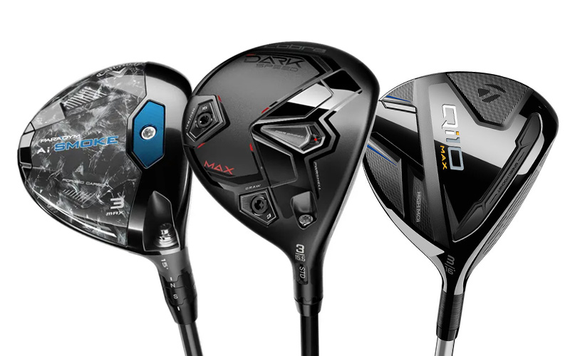 Three fairway woods side by side