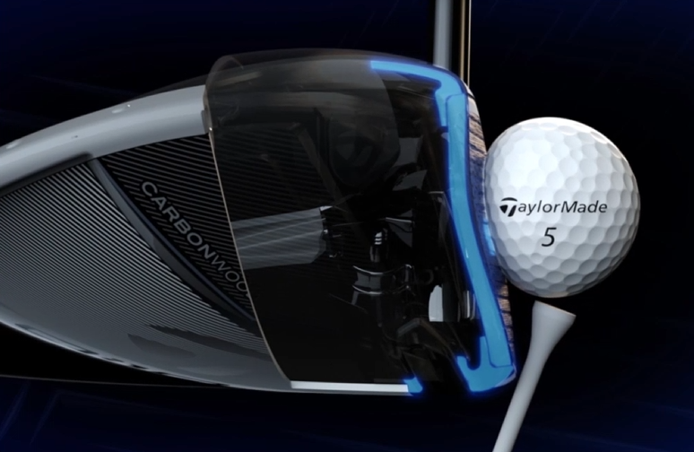 image of a TaylorMade SpeedSoft low compression golf ball being struck by a driver