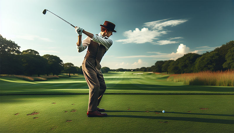 Golfer demonstrating a controlled backswing